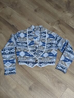 Vintage Side Saddle Cropped Cotton Western Jacket Coat Size Medium